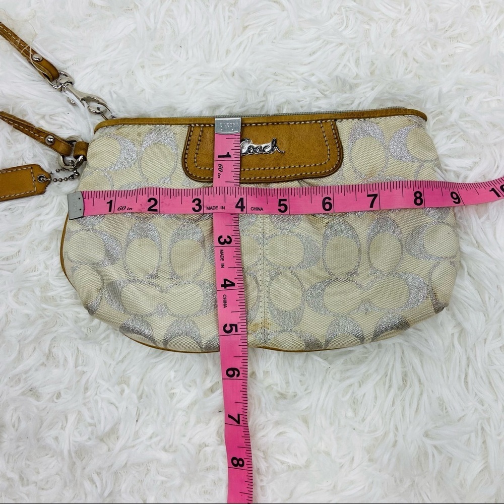 COACH white & silver C print wristlet wallet - Picture 15 of 15
